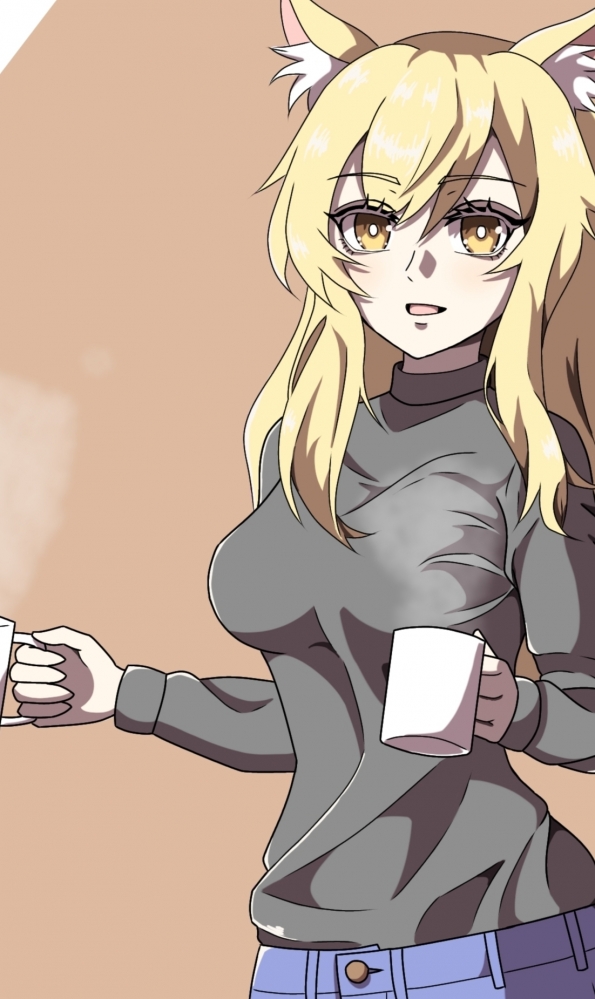 给训练员递咖啡